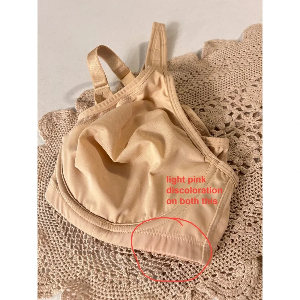 Beige Underwire Unlined Bra 42C Nude Adjustable Straps Hook Eye Closure‎